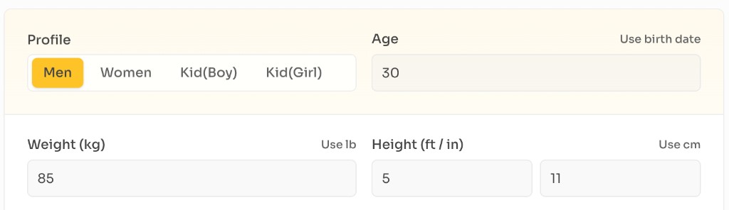 How to calculate BMI online — Choose profile and units — Select profile, age, weight, and height in the BMI calculator How to calculate BMI online — Choose profile and units — Select profile, age, weight, and height in the BMI calculator
